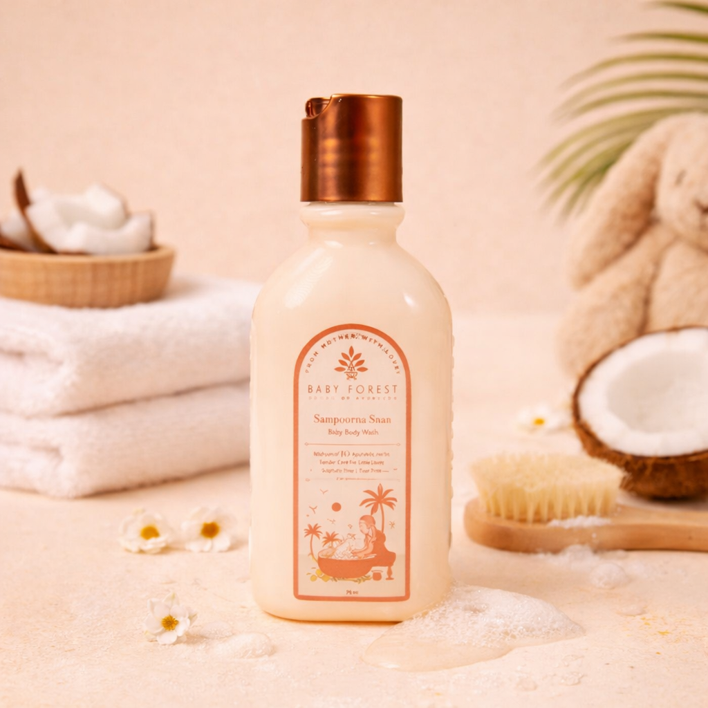 BABY FOREST Maasoom Pitari™ Baby Bath Ritual Gifting Hamper | Natural Ayurvedic Baby Care Gift Box