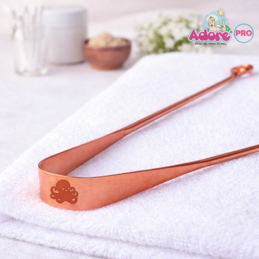 Adore Pro Kids Copper Tongue Cleaner – Pure Copper, Safe Blunt Edges, Wider Cleaning Span, Gentle & Effective Oral Care Tool