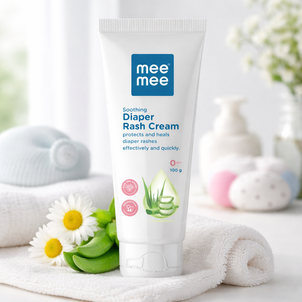 Mee Mee Soothing Diaper Rash Cream with Aloe Vera | Fast Healing, Hypoallergenic & Dermatologically Tested | 0m+ Babies (100 g)