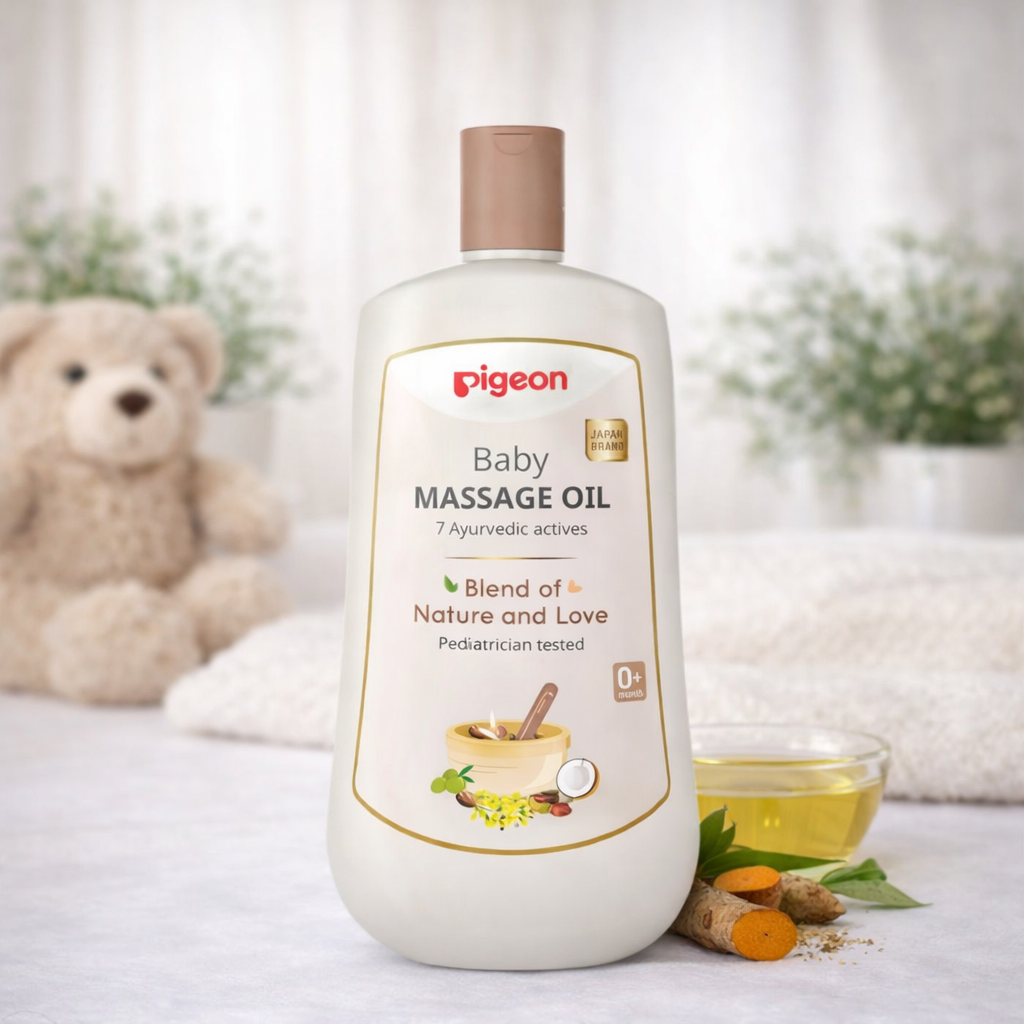 Pigeon Baby Massage Oil with 7 Ayurvedic Actives | Deep Nourishment & Gentle Care | Pediatrician Tested | Suitable from 0+ Months | 200 ml