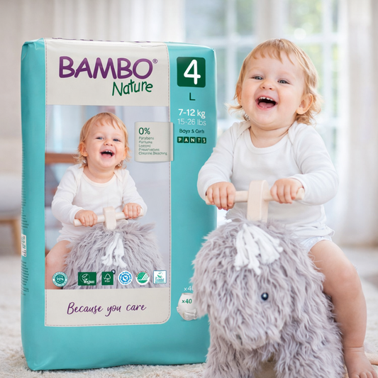 Bambo Nature Baby Diaper Pants Size 4 (L), 7–12 kg | Ultra-Soft, Breathable & Eco-Friendly | Available in 20 Pcs & 40 Pcs