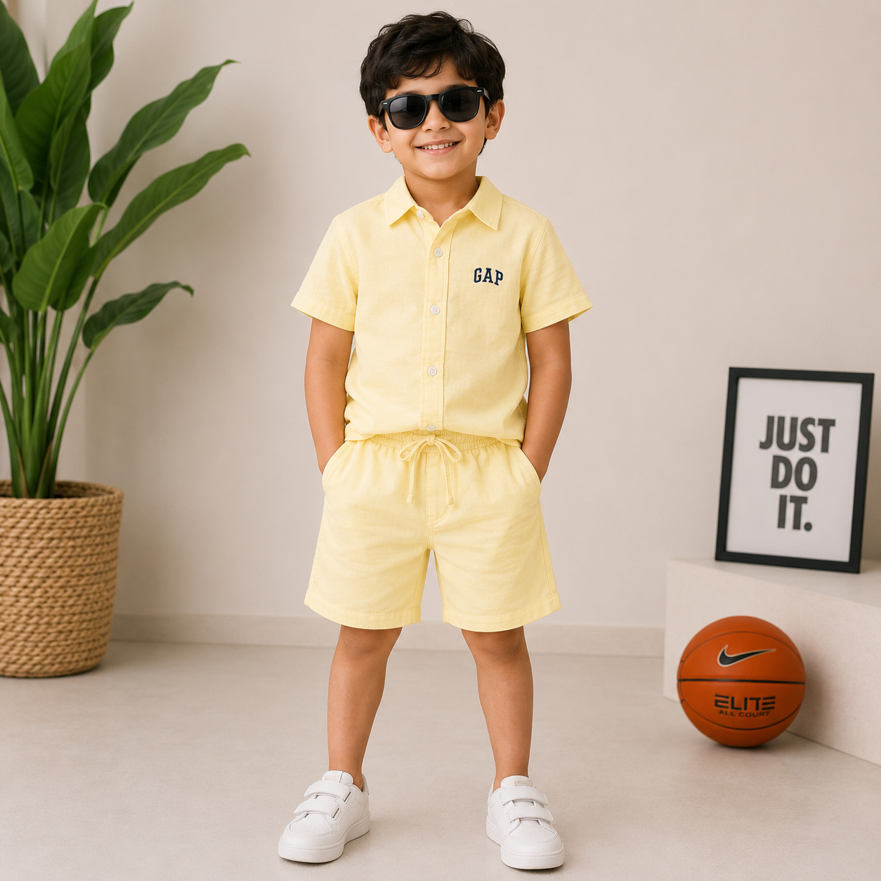 Smile Baby Boys Solid Shirt & Shorts Co-Ord Set | Premium Summer Outfit | Casual Party Wear | 18 Months to 9 Years