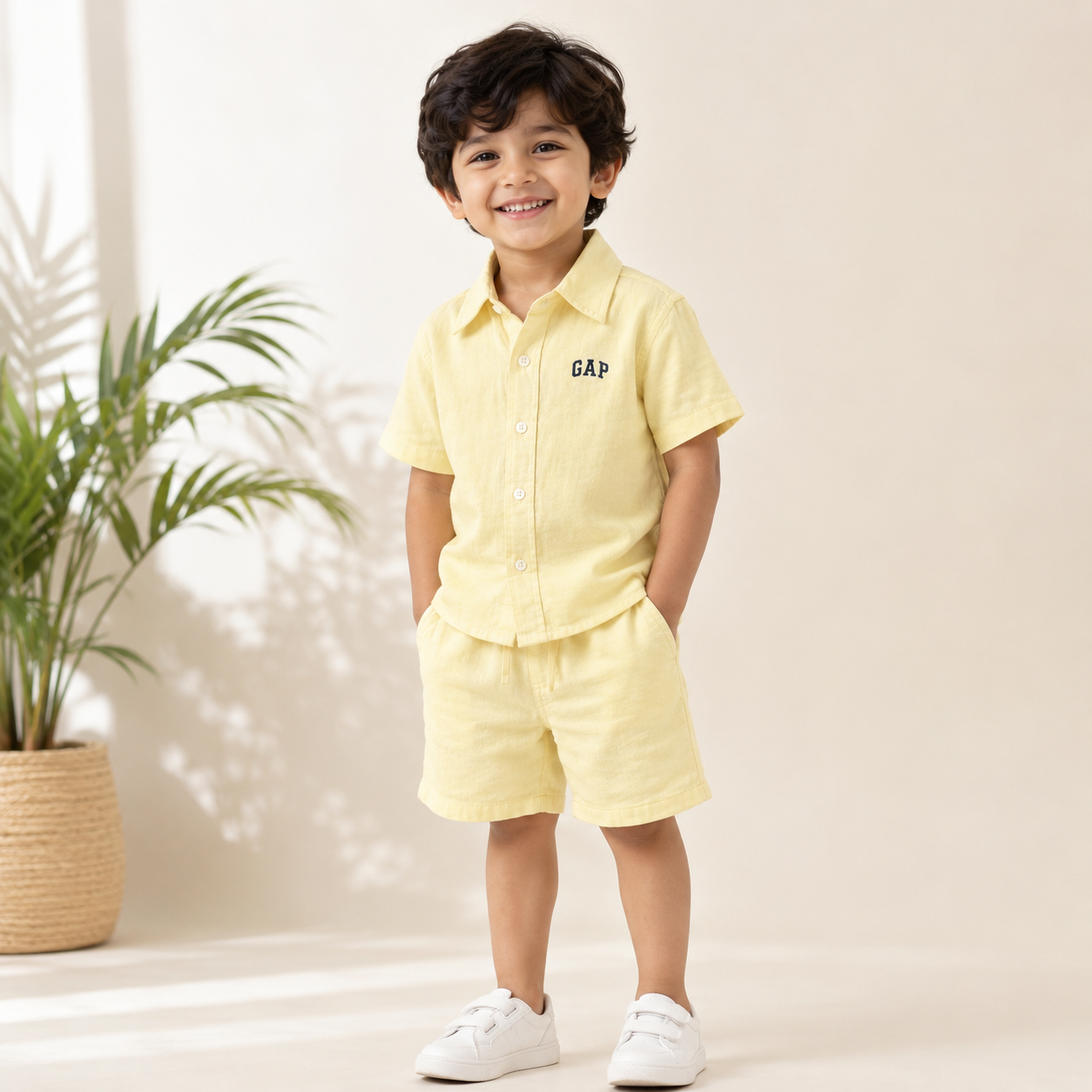 Smile Baby Boys Solid Shirt & Shorts Co-Ord Set | Premium Summer Outfit | Casual Party Wear | 18 Months to 9 Years