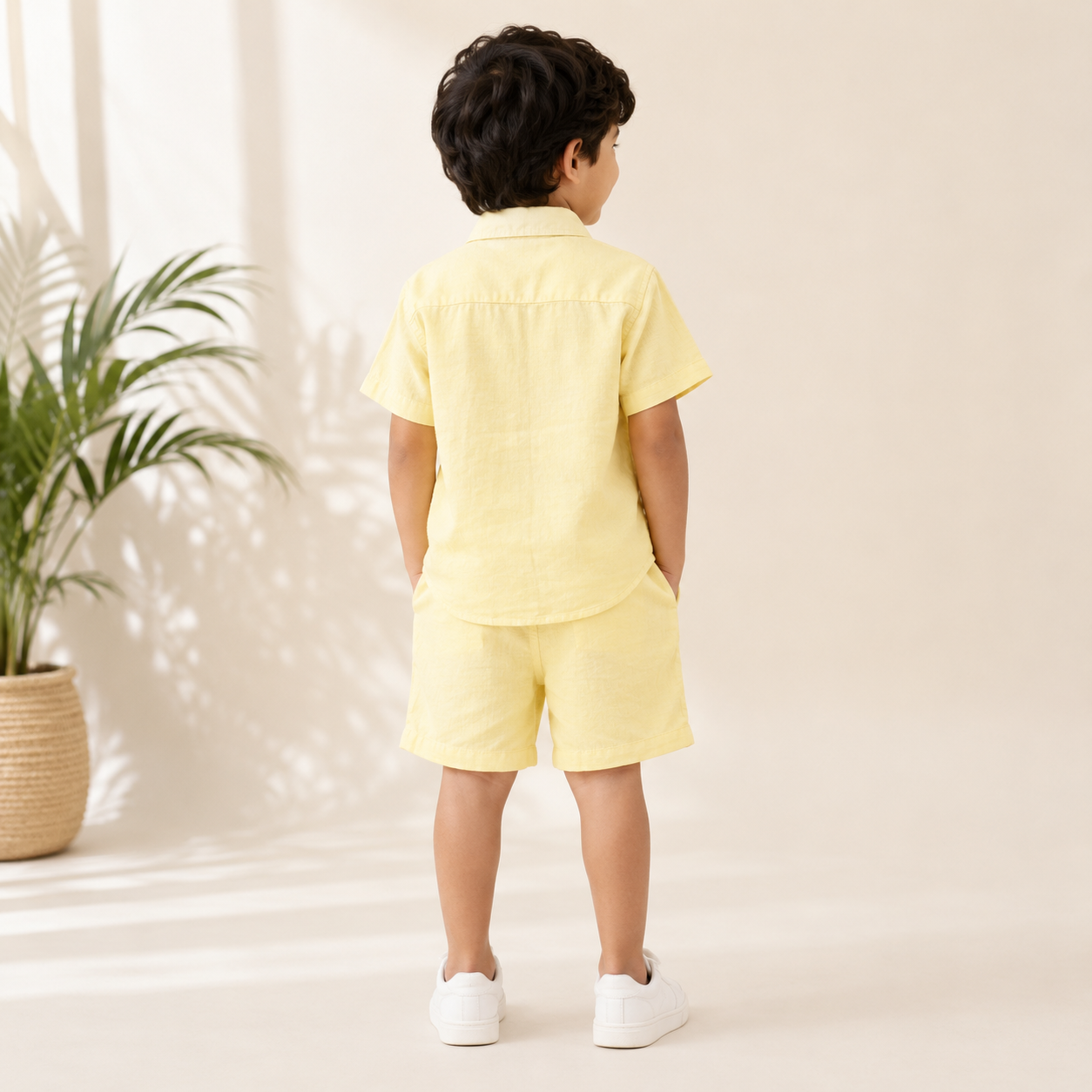 Smile Baby Boys Solid Shirt & Shorts Co-Ord Set | Premium Summer Outfit | Casual Party Wear | 18 Months to 9 Years