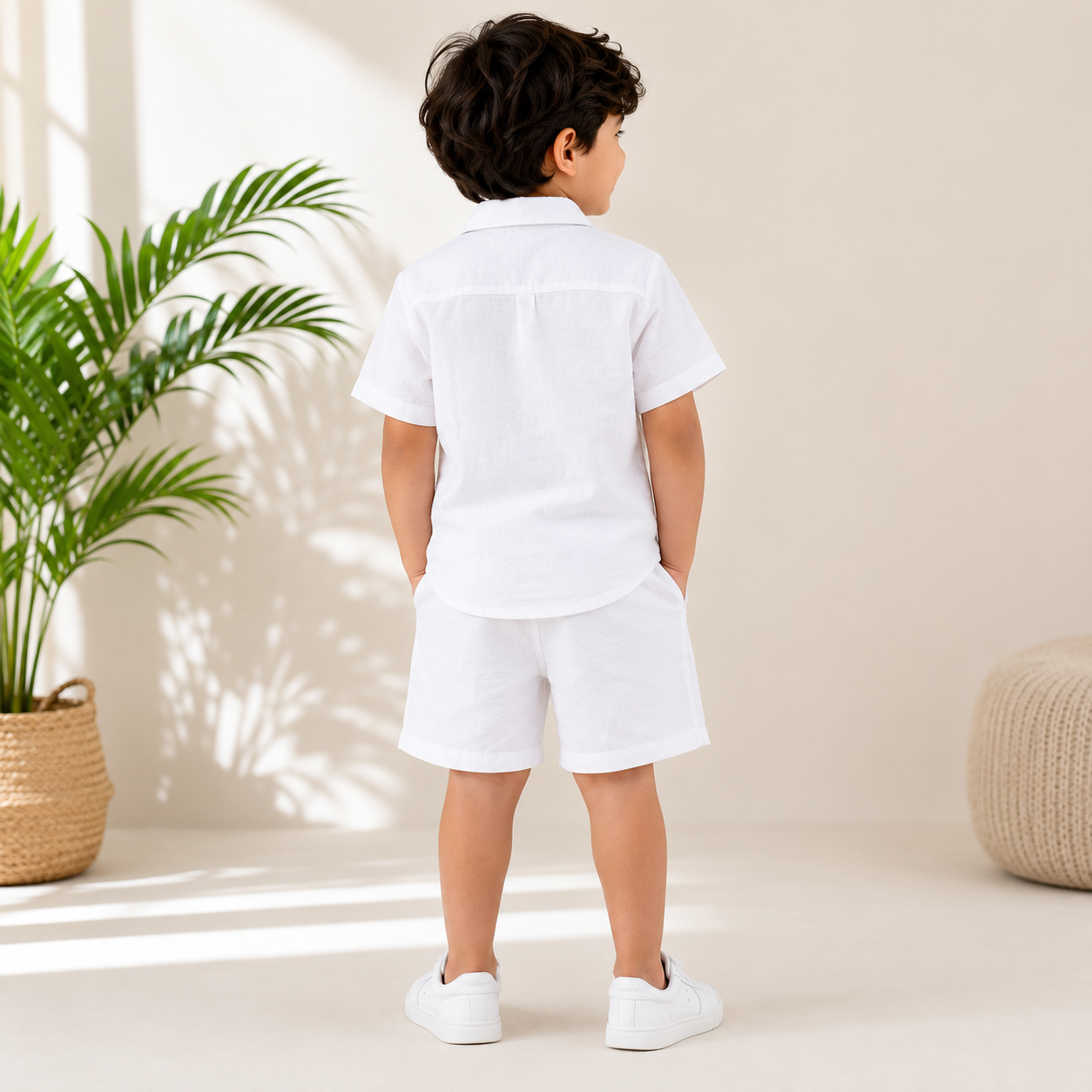 Smile Baby Boys Solid Shirt & Shorts Co-Ord Set | Premium Summer Outfit | Casual Party Wear | 18 Months to 9 Years
