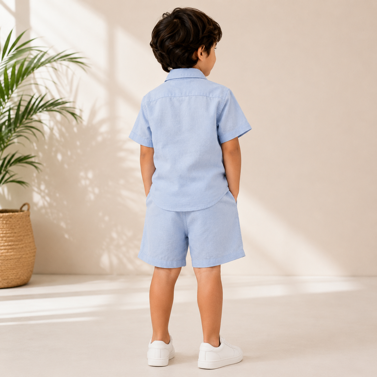 Smile Baby Boys Solid Shirt & Shorts Co-Ord Set | Premium Summer Outfit | Casual Party Wear | 18 Months to 9 Years