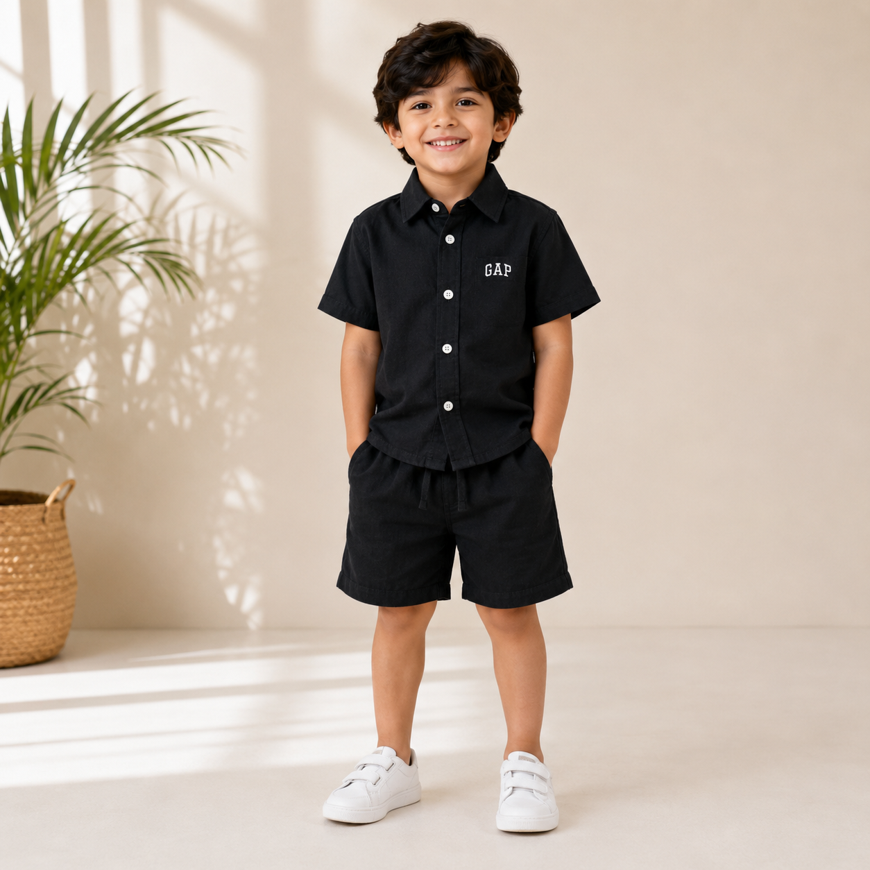 Smile Baby Boys Solid Shirt & Shorts Co-Ord Set | Premium Summer Outfit | Casual Party Wear | 18 Months to 9 Years