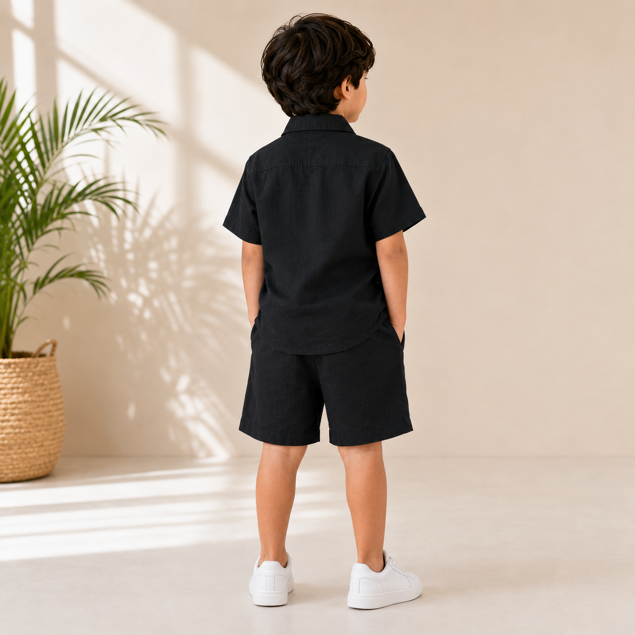 Smile Baby Boys Solid Shirt & Shorts Co-Ord Set | Premium Summer Outfit | Casual Party Wear | 18 Months to 9 Years