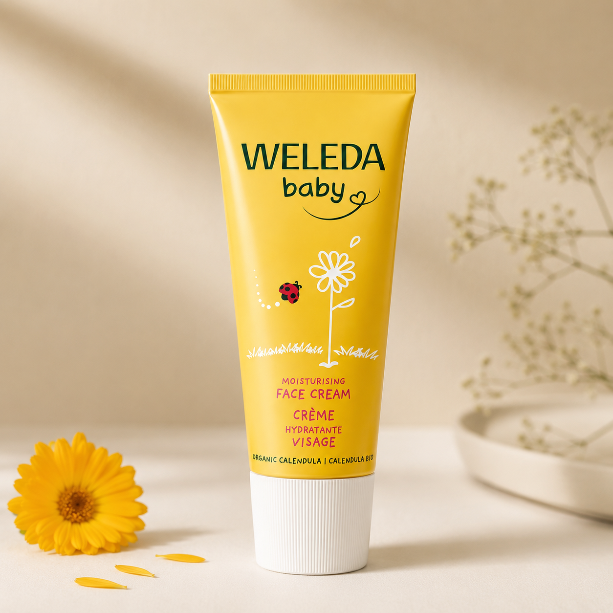 WELEDA Baby Moisturising Face Cream with Organic Calendula | Gentle Daily Face Moisturizer for Babies | Nourishes & Protects Delicate Skin | 50ml