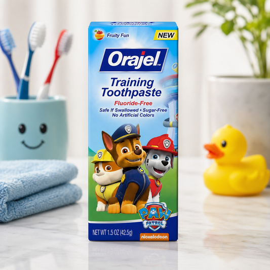 Orajel Paw Patrol Training Toothpaste Fluoride-Free Fruity Fun for Kids – 42.5g