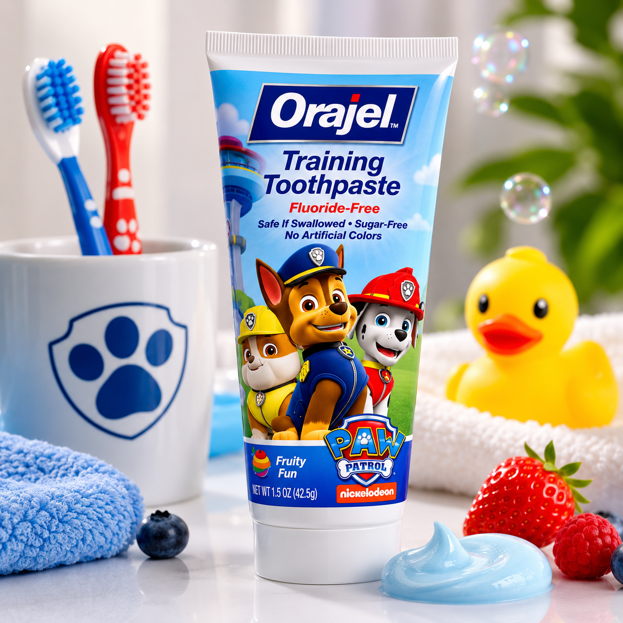 Orajel Paw Patrol Training Toothpaste Fluoride-Free Fruity Fun for Kids – 42.5g
