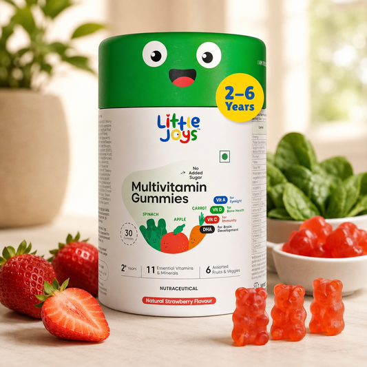 Little Joys Multivitamin Gummies for Kids | 11 Essential Vitamins & Minerals | No Added Sugar | Natural Strawberry Flavour | 102g | Available for 2+ Years & 7+ Years