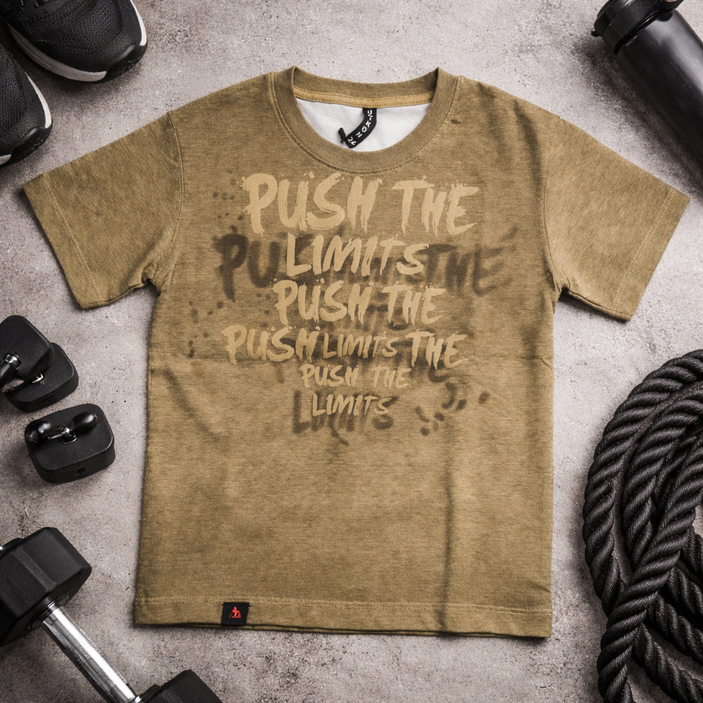 UNIKON Boys Khakhi Graphic Printed Cotton T-Shirt – Casual Sports & Everyday Wear (4–12 Years)