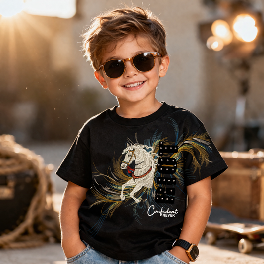 UNIKON Boys Black Graphic Printed Cotton T-Shirt | Trendy Casual Street Style Tee | Age 6–12 Years