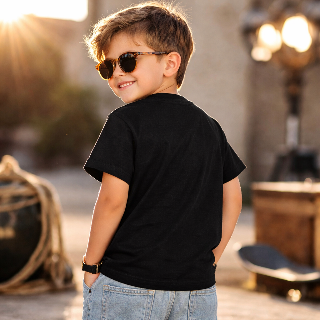 UNIKON Boys Black Graphic Printed Cotton T-Shirt | Trendy Casual Street Style Tee | Age 6–12 Years