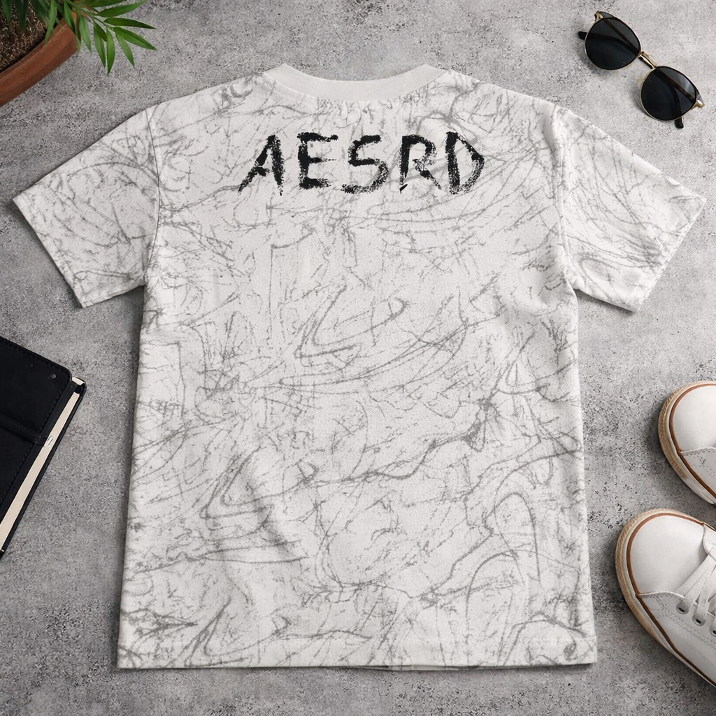 UNIKON Boys Printed T-Shirt – White Abstract Graphic Casual Wear (4 to 12 Years)