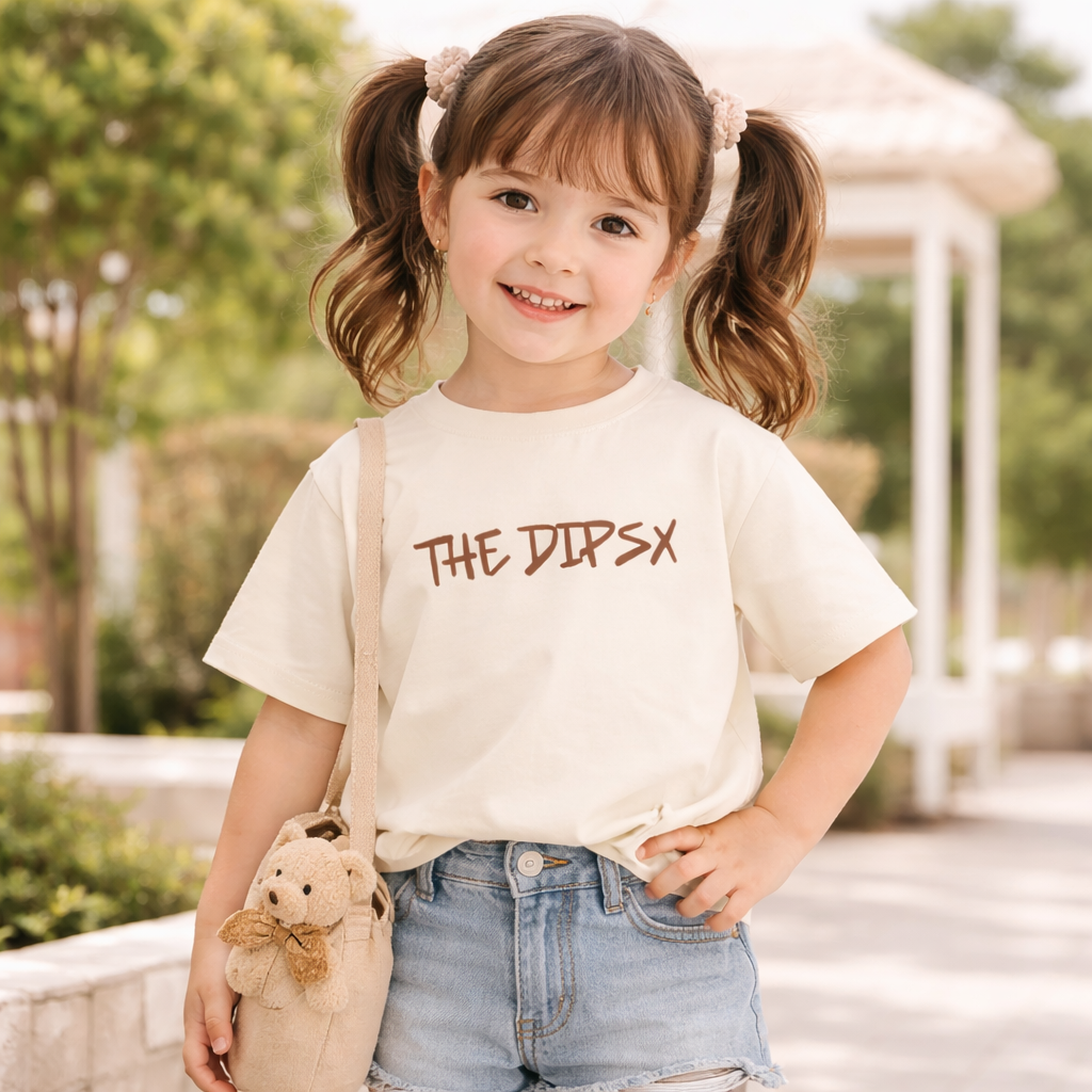 Smile Baby Girls Graphic T-Shirt – Off White Stylish Printed Tee (4 to 12 Years)