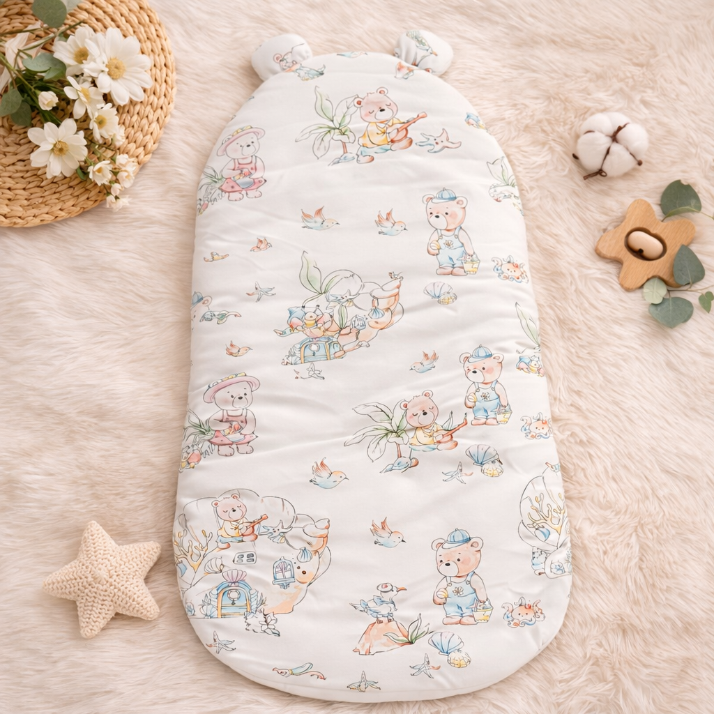 SMILE BABY New Born Carry Nest – C.GREEN | Soft & Cozy Baby Sleeping Bag with Hood