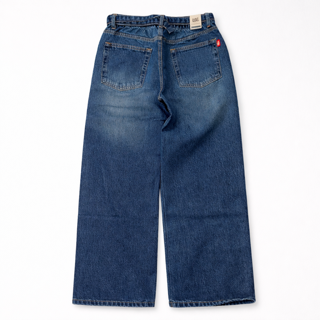 LOVEKINS Girls Wide Leg Blue Denim Jeans – Stylish Casual Fit for Kids (6–14+ Years)