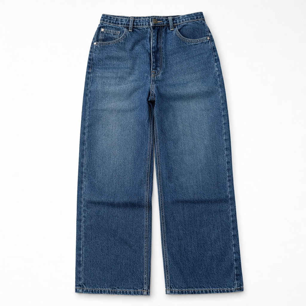 LOVEKINS Girls Wide Leg Blue Denim Jeans – Stylish Casual Fit for Kids (6–14+ Years)