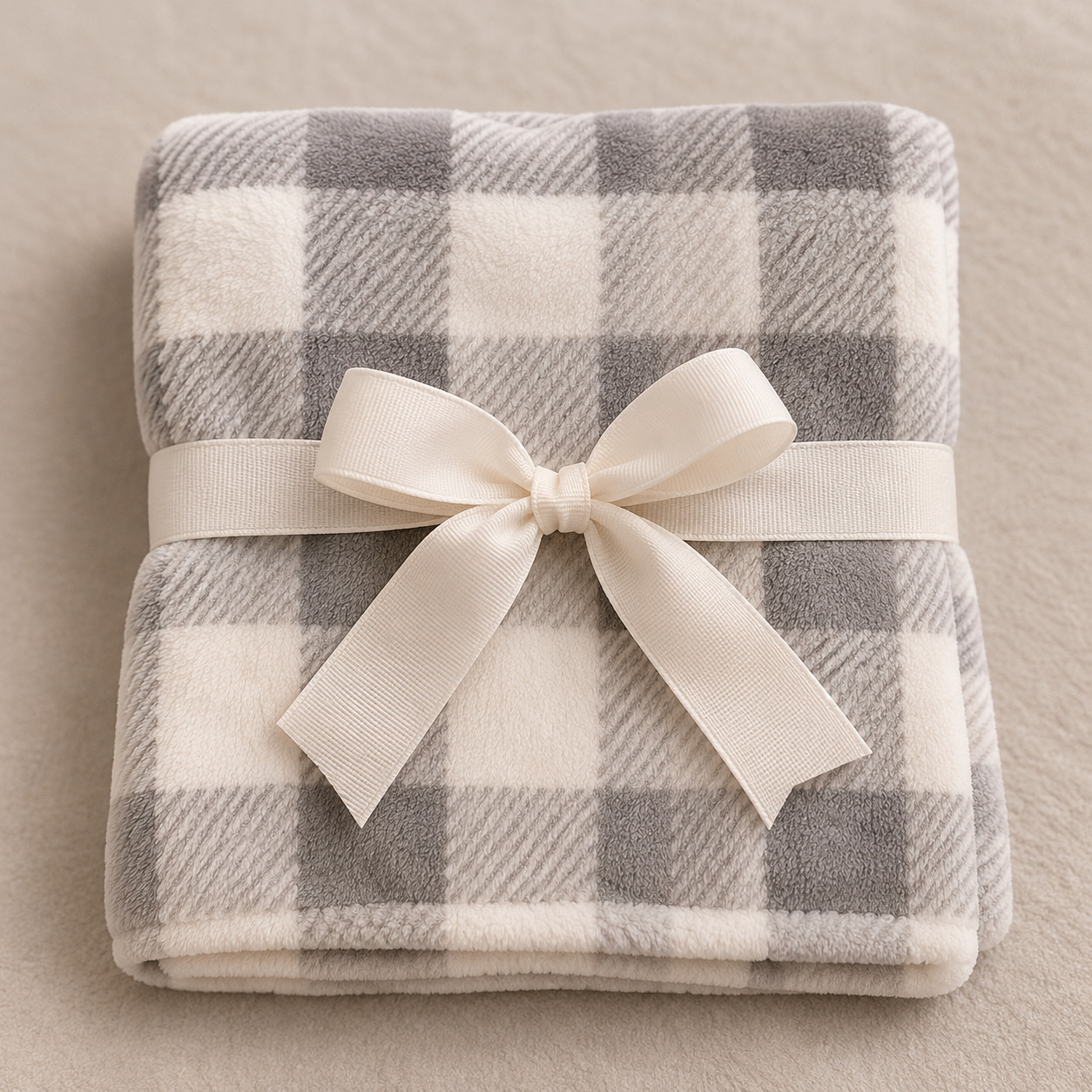 SMILE BABY Ultra Soft Baby Blanket with Cute Raccoon Plush Toy – Premium Fleece Checkered Newborn Blanket Gift Set for Babies, Toddlers & Kids (Grey & White)