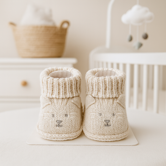 Baby Knitted Woolen Booties – Soft & Cozy Winter Footwear