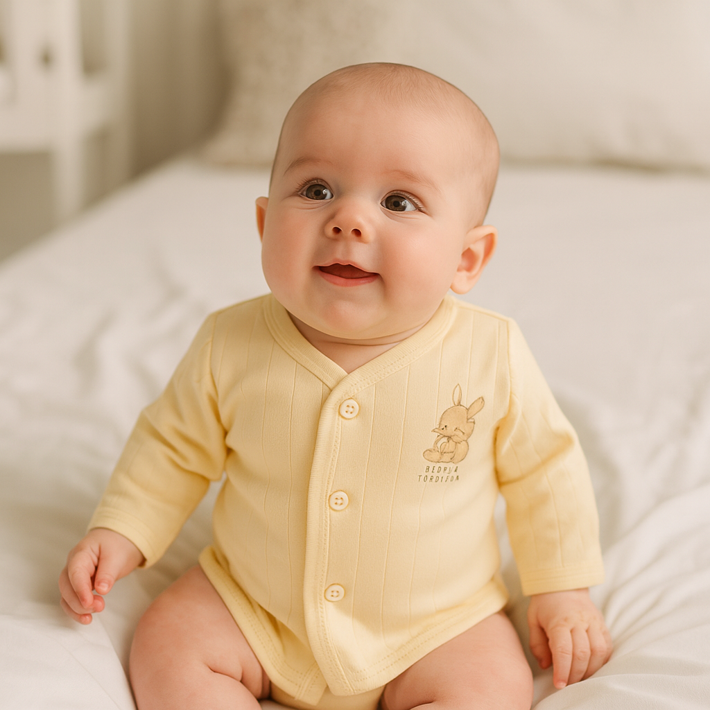 Newborn Full Sleeve Jabla – 0 to 1 Month | Soft Cotton Rib | Unisex Baby Top | Available Any 3 Colors Of Pack 235/171