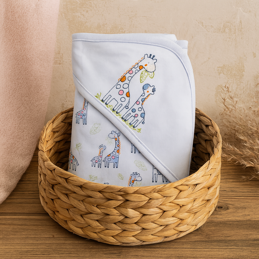 Smile Baby Newborn Wrapper With Hood – Ultra Soft 80×80 cm (Aqua, Beige, L.Pink, Pink, Sky, Blue)