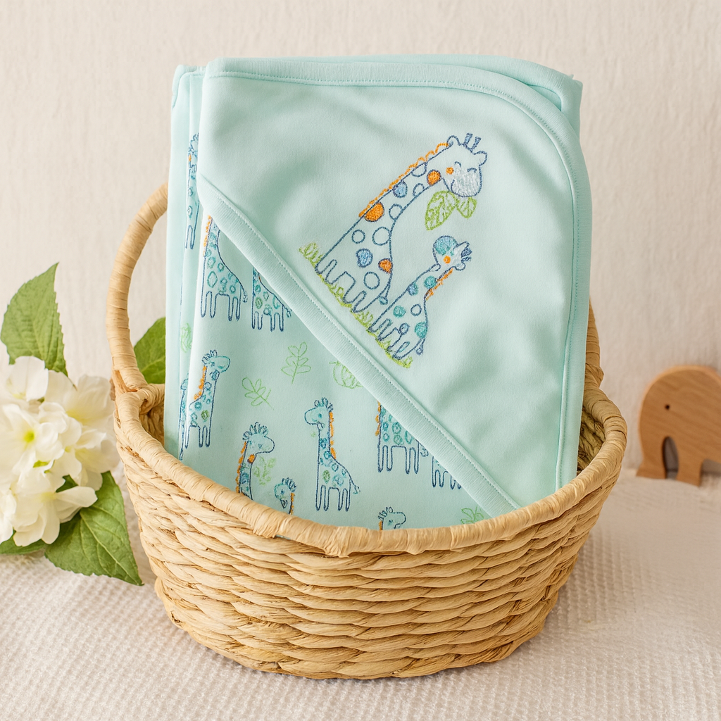 Smile Baby Newborn Wrapper With Hood – Ultra Soft 80×80 cm (Aqua, Beige, L.Pink, Pink, Sky, Blue)