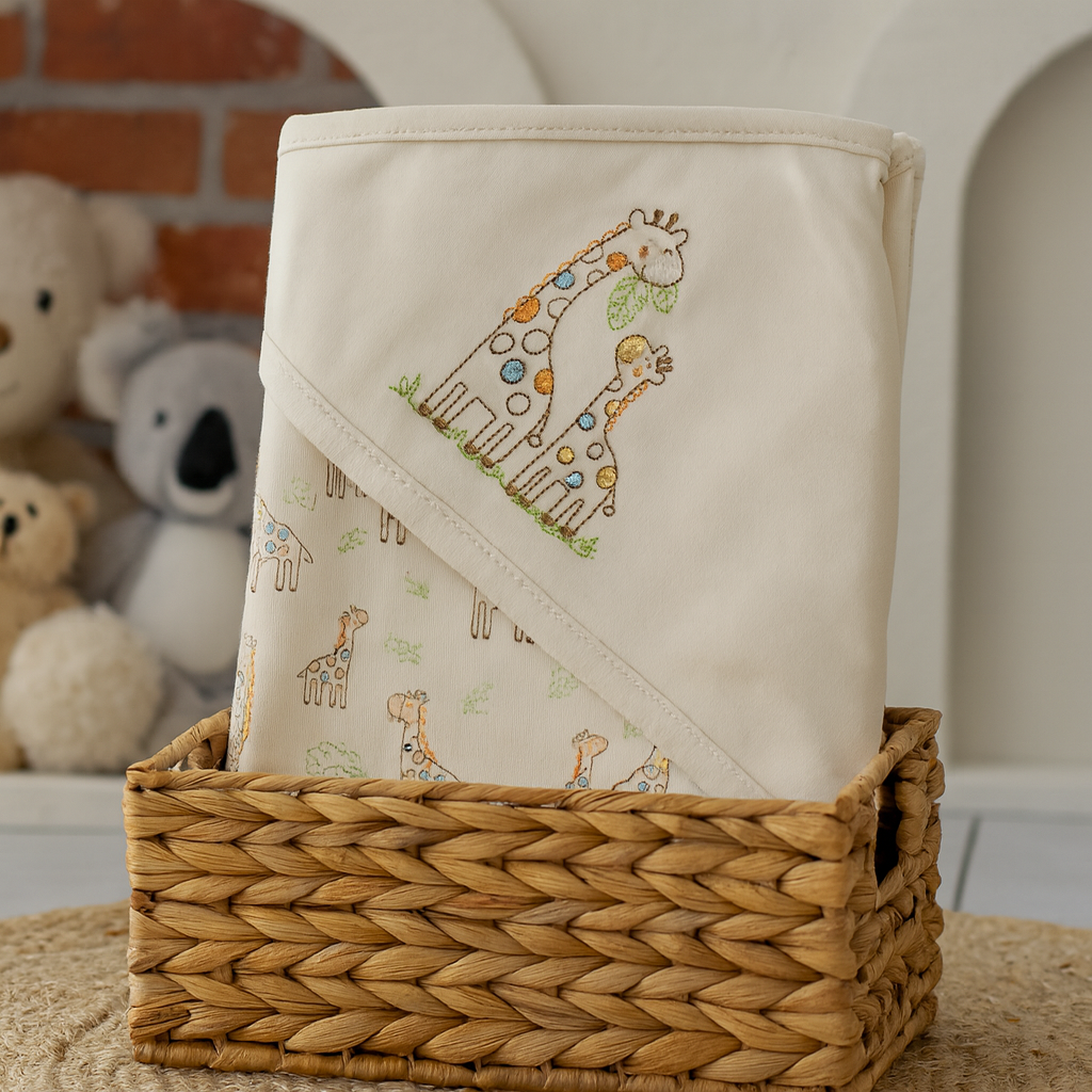 Smile Baby Newborn Wrapper With Hood – Ultra Soft 80×80 cm (Aqua, Beige, L.Pink, Pink, Sky, Blue)