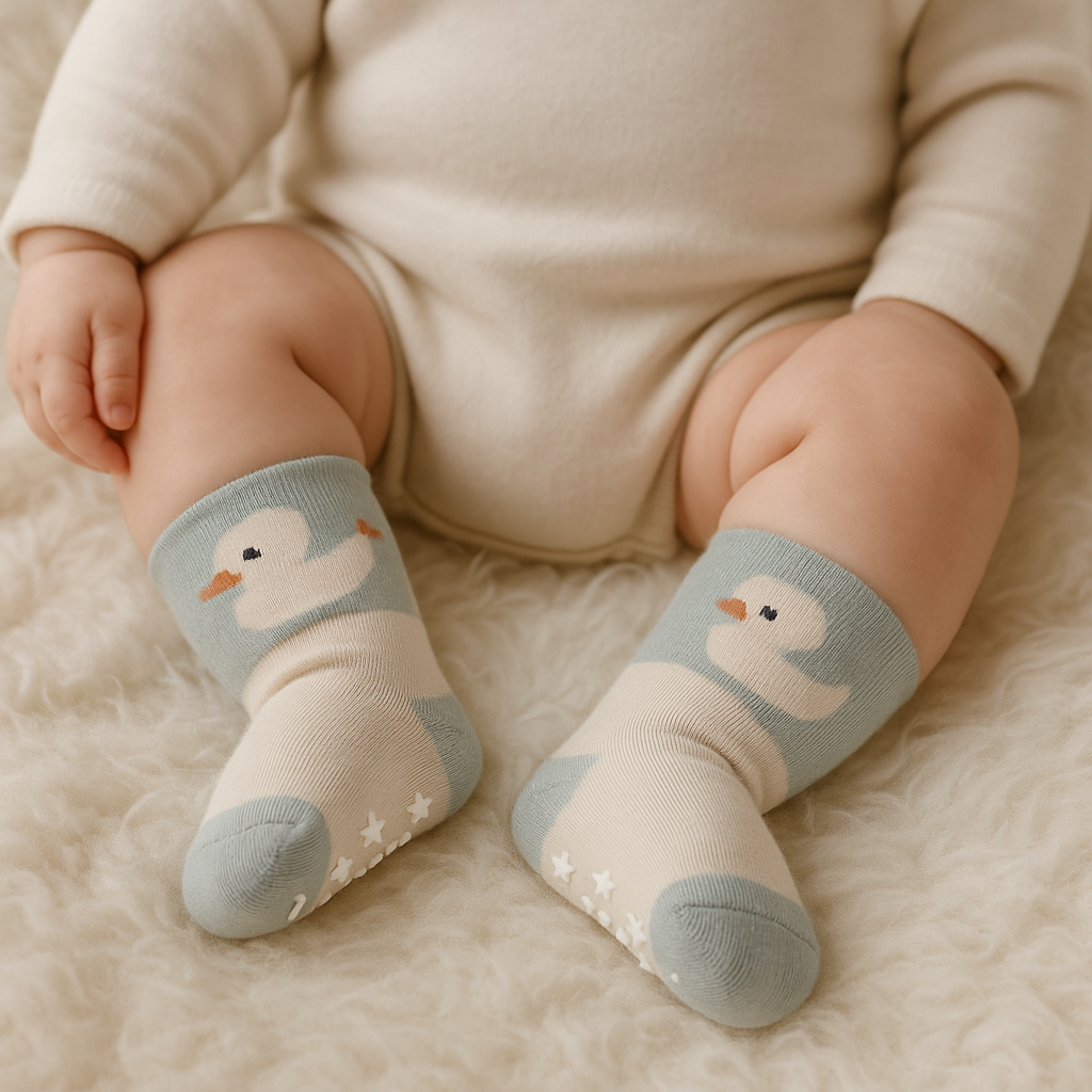 Smile Baby Cozy Winter Socks Set – Cute Animal Design (3 Pairs) | Warm & Soft Anti-Slip Socks for Infants
