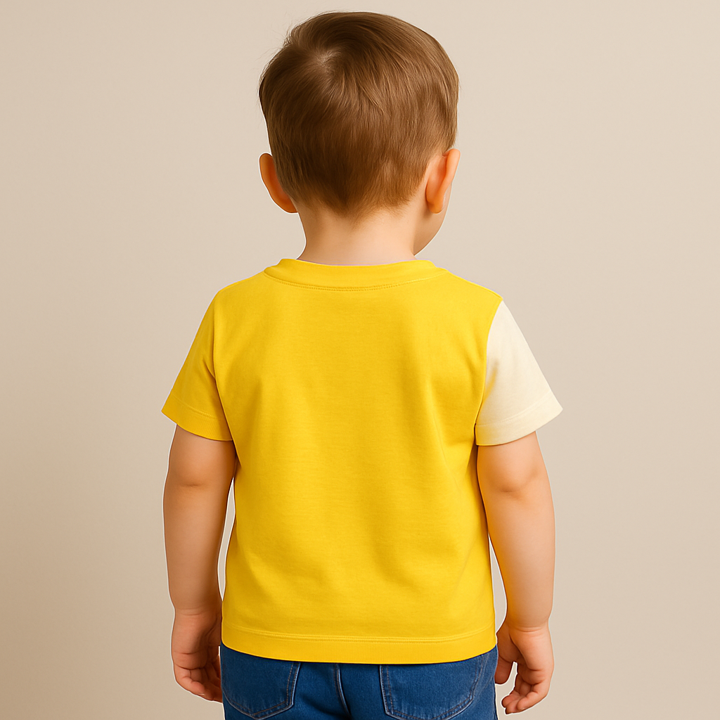 COOLEST Monster Cartoon Printed T-Shirt for Boys | Age 12 Months – 4 Years | Yellow & Neon Green