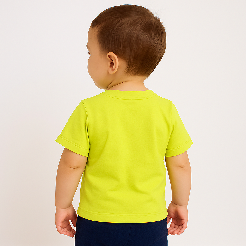 COOLEST Skate Bear Printed T-Shirt for Boys | Age 12 Months – 4 Years | Orange, Neon Green, Black