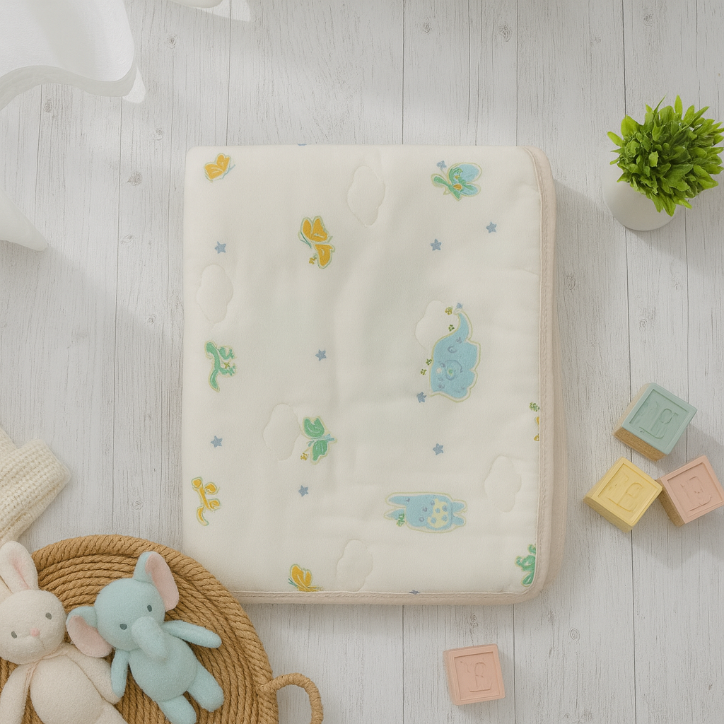 Smile Baby Muslin Blanket 100×100 cm – 4 Cute Prints (Flower, Teddy, Nice Teddy, Lily Flower)