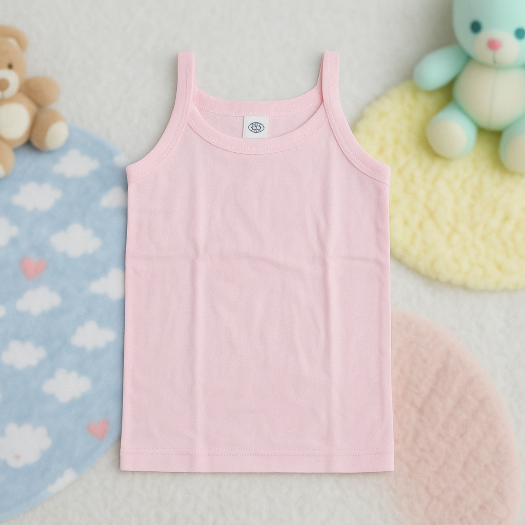 Baby Girls' Cotton Sleeveless Camisole Vest – Ultra Soft, Breathable Innerwear for 2-6 Years | Pack of Any 3