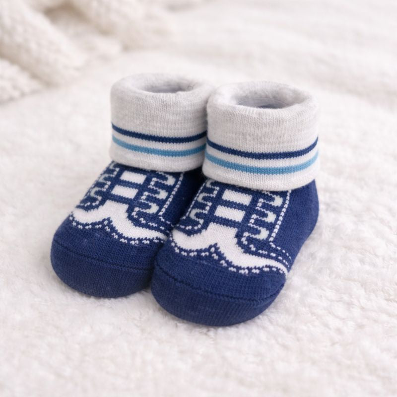 Baby Boys Winter Socks Set (Pack of 3 Pairs) | Soft Warm Anti-Slip Socks for Newborns & Infants | Cute Printed Socks for Boys (0–12 Months)
