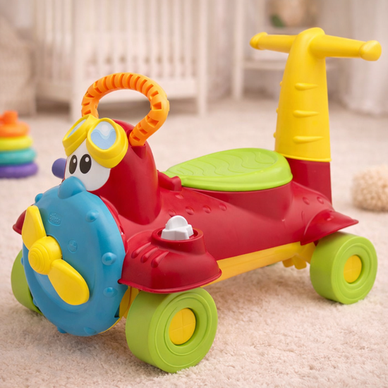 Kids Ride-On Airplane Toy with Steering Handle | Colorful Push & Ride Plane for Toddlers (1–3 Years)