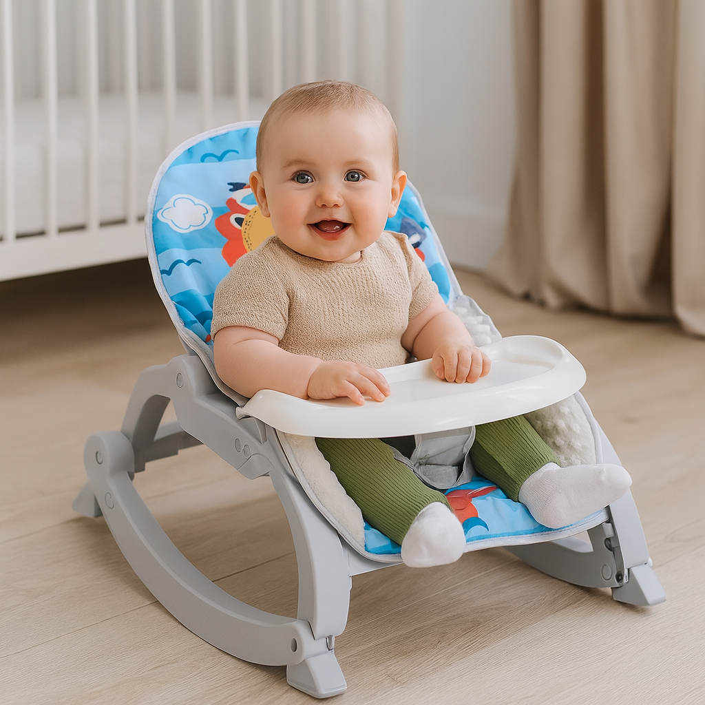 Smile Baby Rocker | Soft Cushioned Seat, Safety Belt, Feeding Tray, Multi-Position Recline, Newborn to Toddler , 2 in 1 Rocker  (Up to 20 kg)
