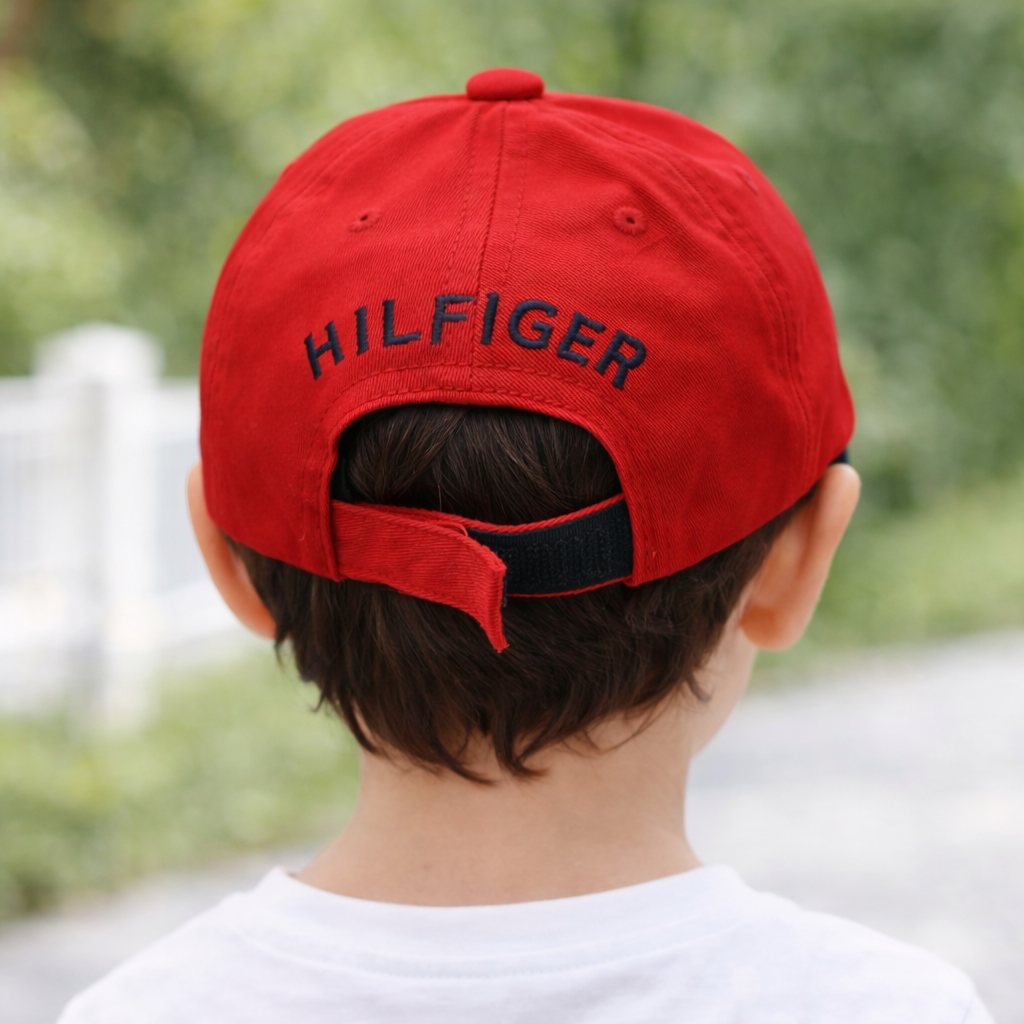 Smile Baby Small Size Cotton Cap – Soft Comfortable Kids Cap (Red / Black / White)