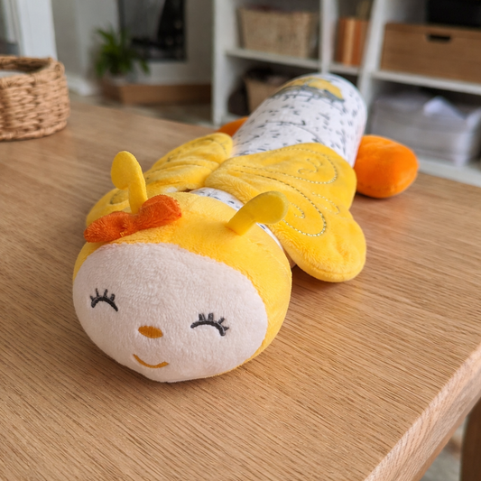 SMILE BABY Soft Plush Butterfly Caterpillar Toy – Cuddly Baby Sensory Toy with Embroidered Face & Soft Wings