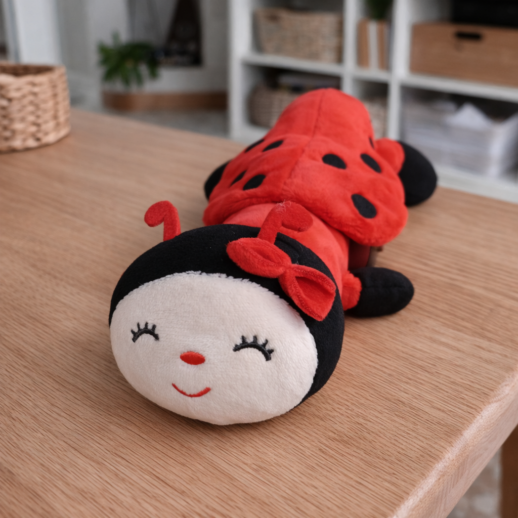 SMILE BABY Ultra-Soft Ladybug Plush Toy for Babies & Toddlers – Cute Musical Design, Safe & Cuddly Soft Toy for Baby Girls & Boys