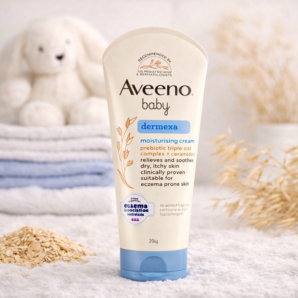 Aveeno Baby Dermexa Moisturising Cream for Eczema-Prone Skin | Prebiotic Triple Oat & Ceramides | 206 g