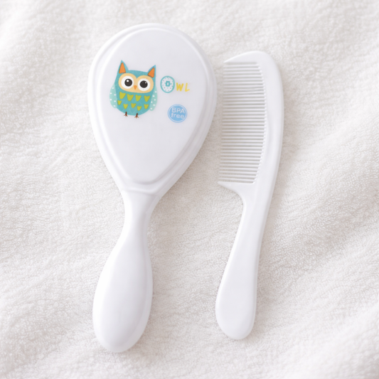 Adore Baby Hair Brush and Comb Set – Super Soft Nylon Bristles, BPA-Free, Gentle Newborn Grooming Kit (0+ Months)