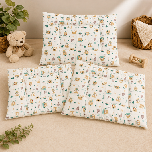 Smile Baby Muslin Baby Mat Pack of 3 | Ultra Soft & Breathable Cotton Muslin Sleeping Mat for Newborn Babies | Lightweight, Foldable, Reusable Play Mat | Multi-Purpose Baby Bedding Mat | Animal Print