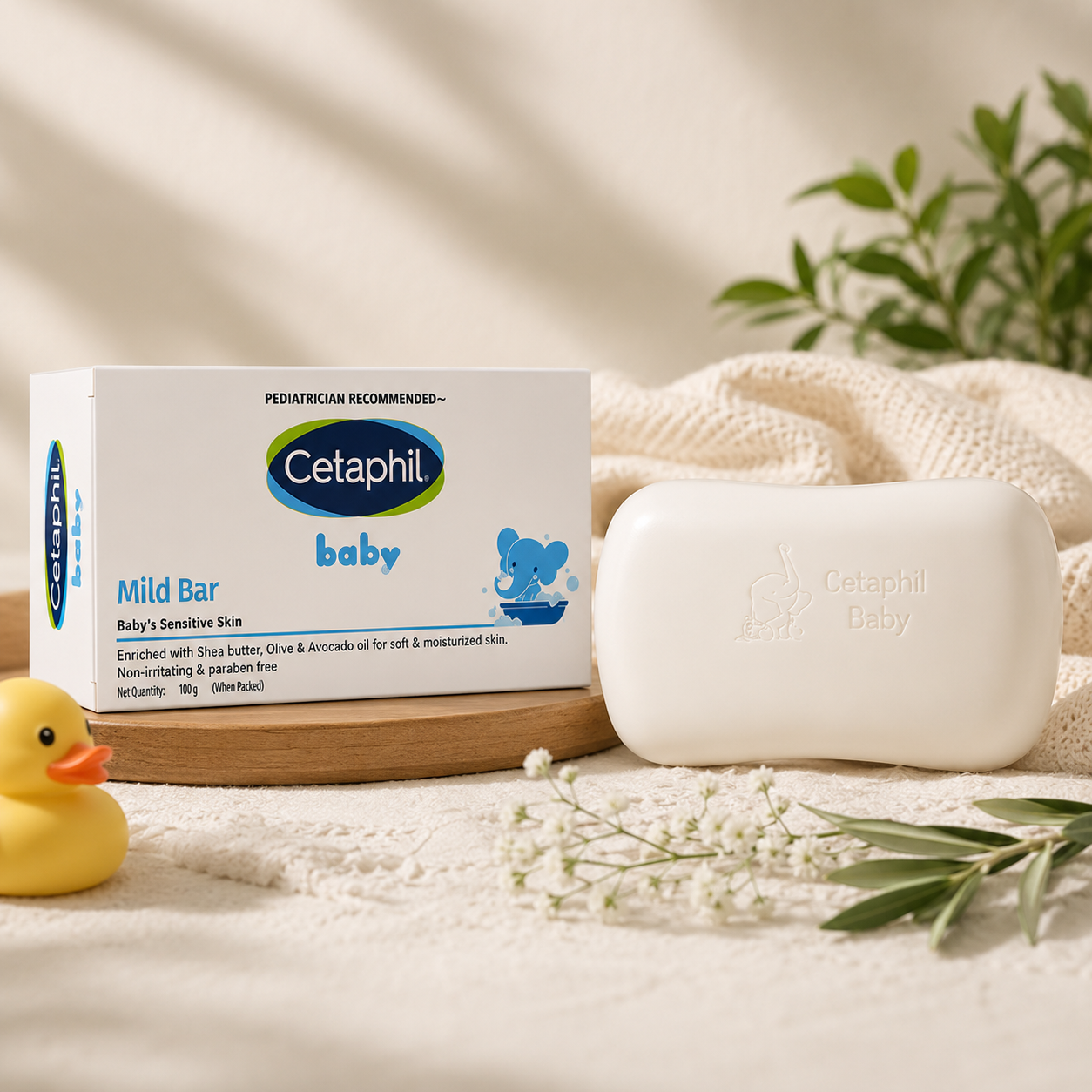 Cetaphil Baby Mild Bar Soap Pack of 3 (100g Each) | Gentle Cleansing Bar for Baby’s Sensitive Skin | Shea Butter, Olive Oil & Avocado Oil