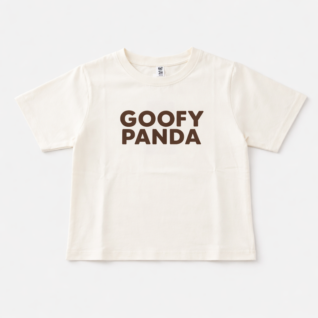 Smile Baby Kids Goofy Panda Printed Cotton T-Shirt for Boys & Girls | Half Sleeve Casual Cartoon Tee | 4–12 Years | Colors: Yellow, Off White