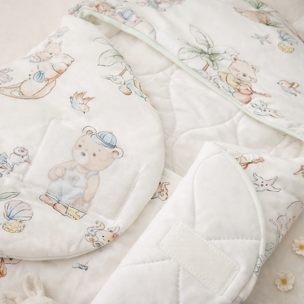 SMILE BABY New Born Carry Nest – C.GREEN | Soft & Cozy Baby Sleeping Bag with Hood