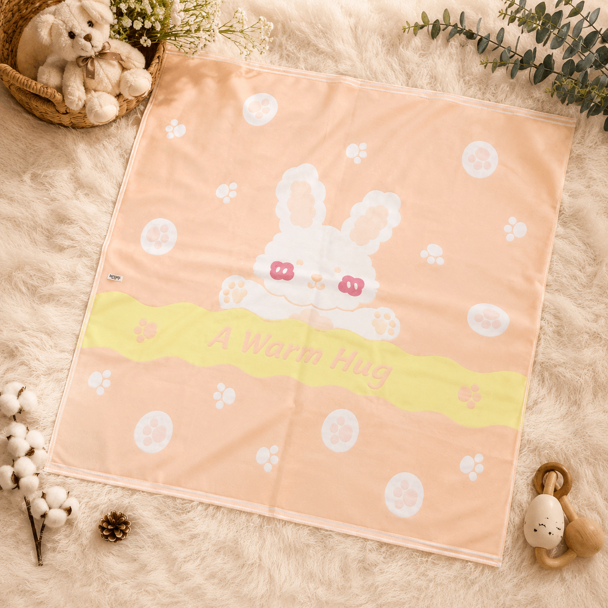 SMILE BABY Premium Baby Blanket 110x110 cm – Ultra Soft Printed Newborn Blanket for Infants & Toddlers | Blue, Green, Orange & Purple Designs