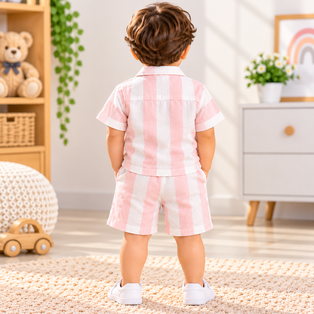 Baby Boys Striped Summer Shirt & Shorts Set 