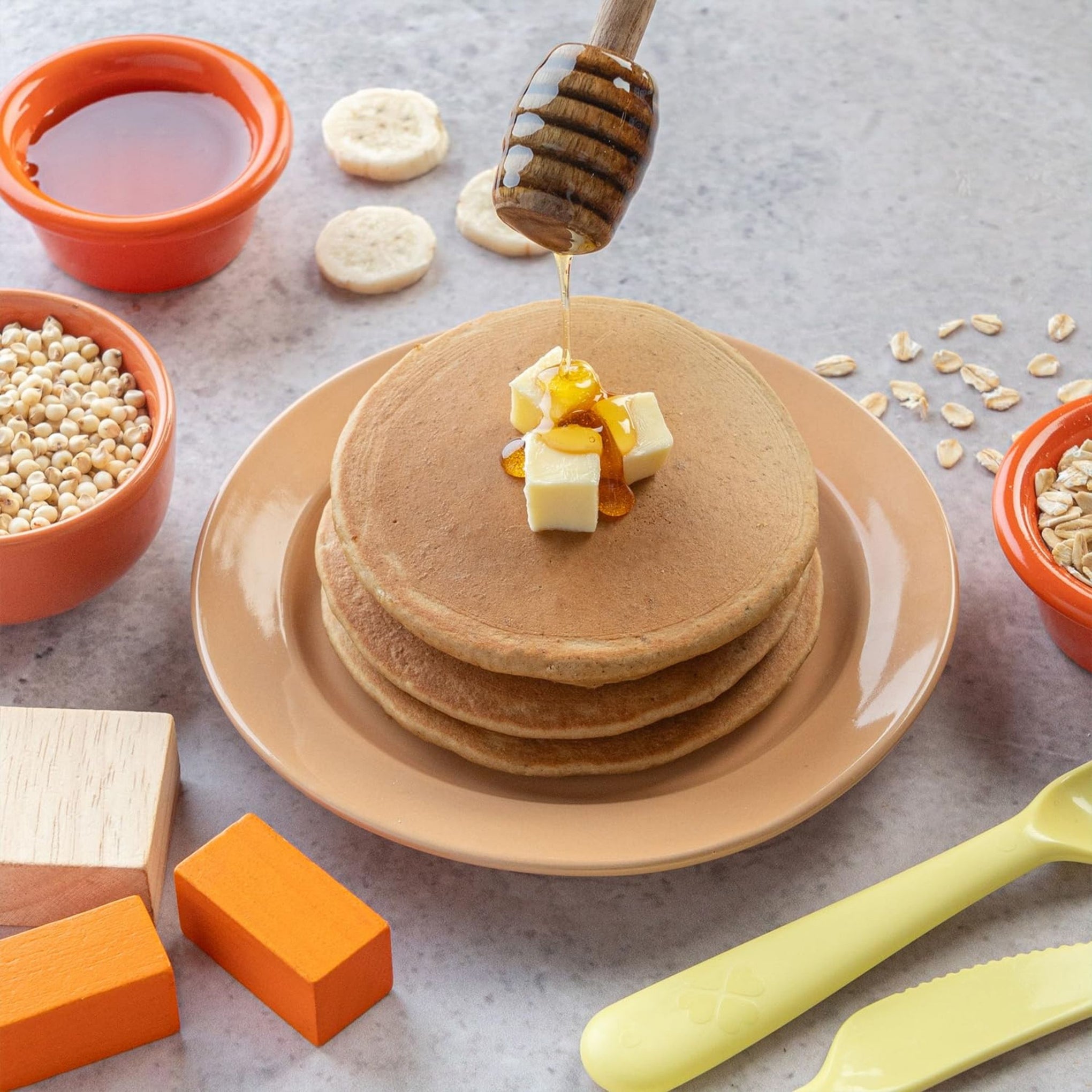 Slurrp Farm Breakfast Millet Pancake Mix Available In Different Types | BANAN CHOCO CHIP , CLASSIC , CHOCOLATE , BLUEBERRY | 150G